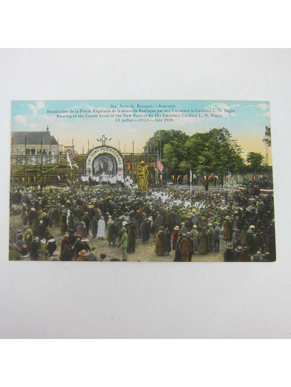 Postcard Quebec Canada Sainte Ste. Anne De Beaupre New Basilica Blessing Begin